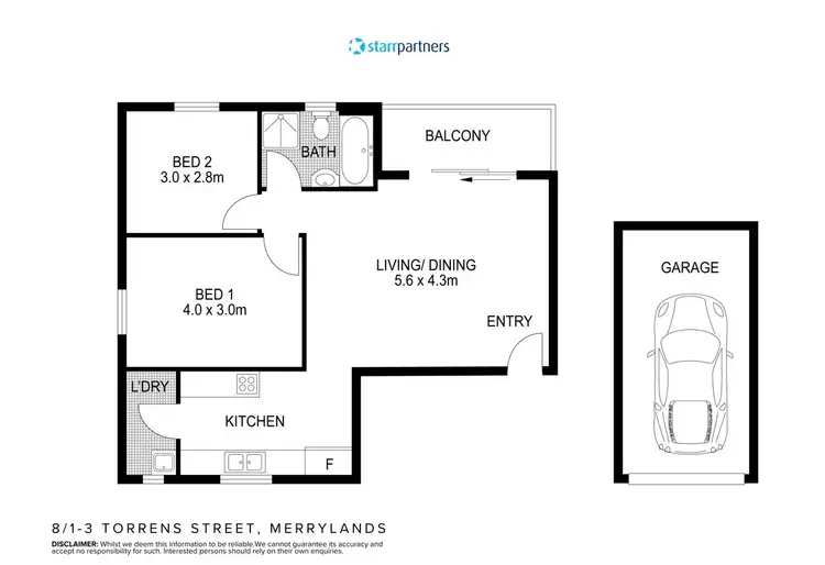 Floorplan of Homely unit listing, 8/1-3 Torrens Street, Merrylands NSW 2160