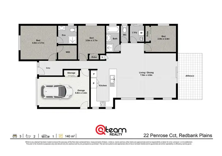 Floorplan of Homely house listing, 22 Penrose Circuit, Redbank Plains QLD 4301