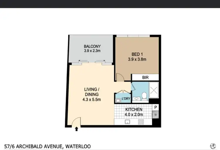 Floorplan of Homely apartment listing, 57/6 Archibald Avenue, Waterloo NSW 2017