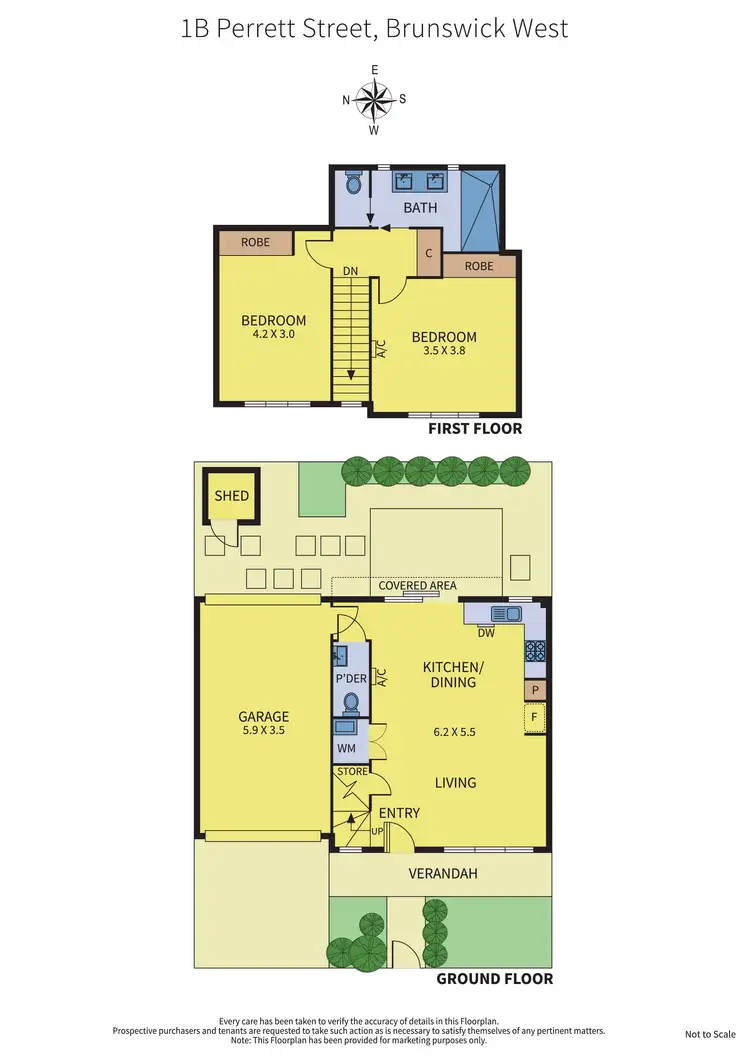 Floorplan of Homely townhouse listing, 1b Perrett Street, Brunswick West VIC 3055