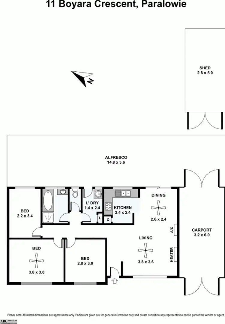 Floorplan of Homely house listing, 11 Boyara Crescent, Paralowie SA 5108