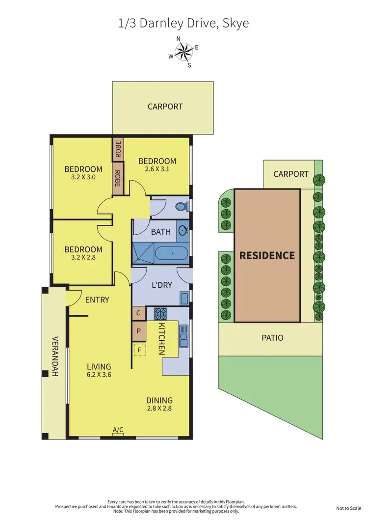 Floorplan of Homely unit listing, 1/3 Darnley Drive, Skye VIC 3977