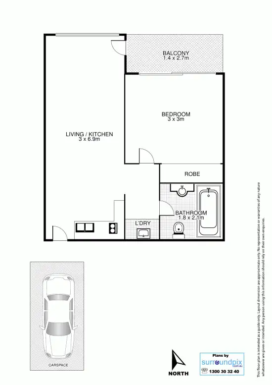 Floorplan of Homely unit listing, 455 Brunswick Street, Fortitude Valley QLD 4006