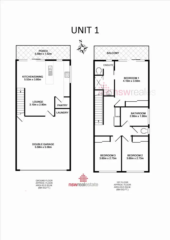 Floorplan of Homely townhouse listing, 1/18 Arthur Street, Coffs Harbour NSW 2450