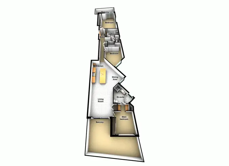 Floorplan of Homely unit listing, 3/85 Marine Parade, Redcliffe QLD 4020