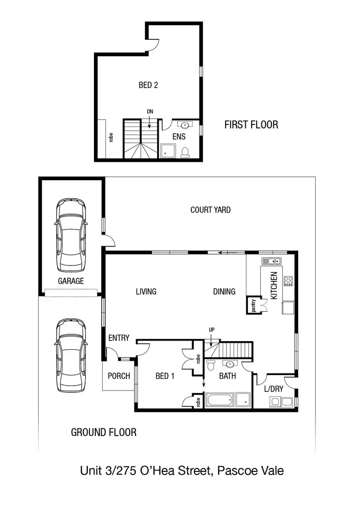 Floorplan of Homely townhouse listing, 3/275 O'Hea Street, Pascoe Vale South VIC 3044