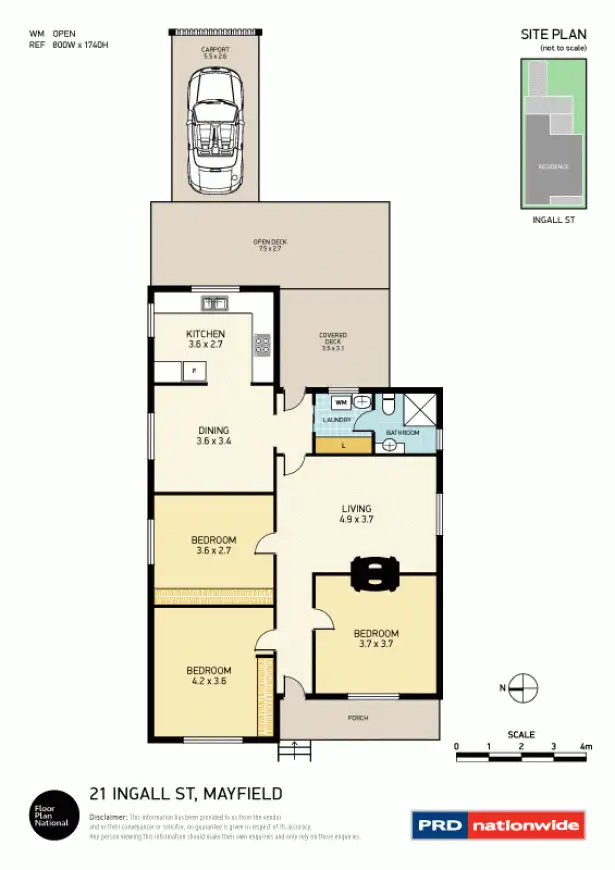 Floorplan of Homely house listing, 21 Ingall Street, Mayfield NSW 2304