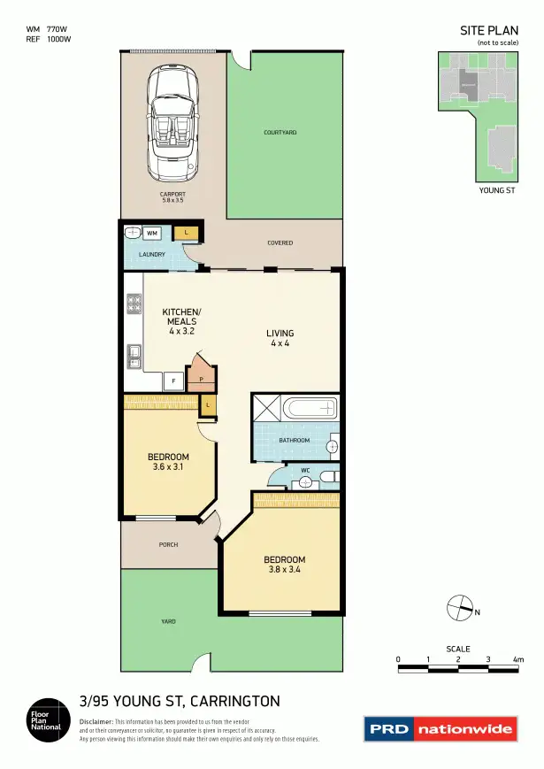 Floorplan of Homely unit listing, 3/95 Young Street, Carrington NSW 2294