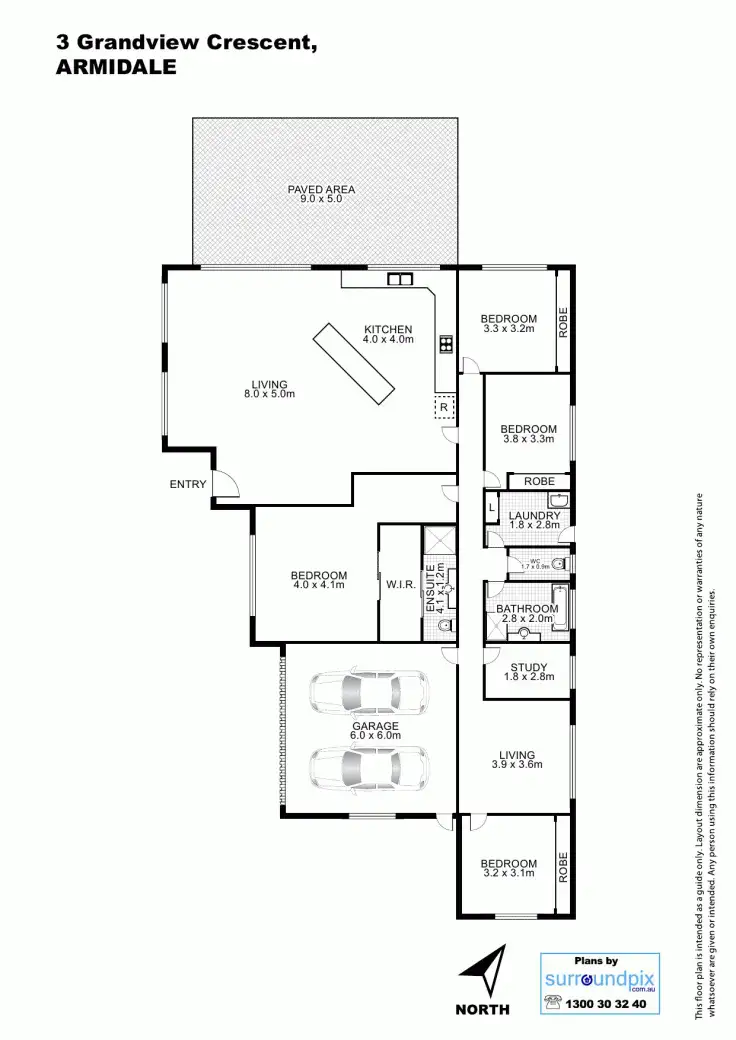 Floorplan of Homely house listing, 3 Grandview Crescent, Armidale NSW 2350