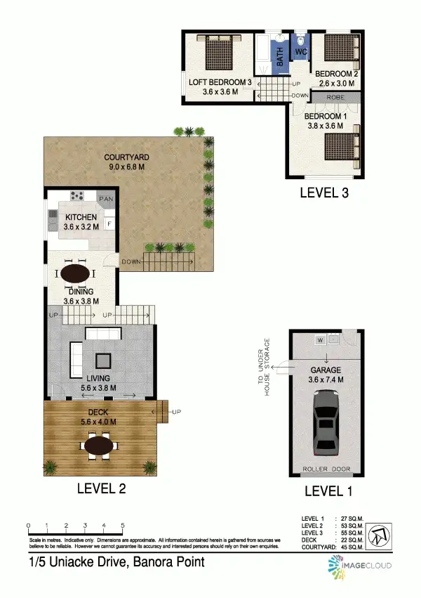 Floorplan of Homely semi-detached listing, 1/5 Uniacke Drive, Banora Point NSW 2486