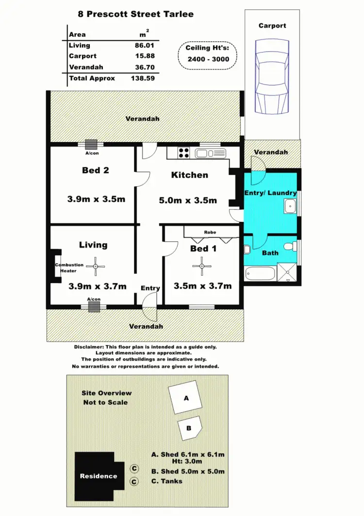 Floorplan of Homely house listing, 8 Prescott Street, Tarlee SA 5411