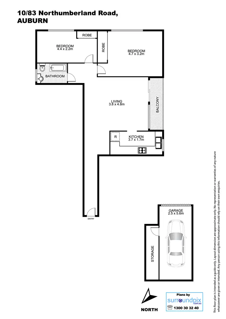 Floorplan of Homely unit listing, 10/83 Northumberland Rd, Auburn NSW 2144