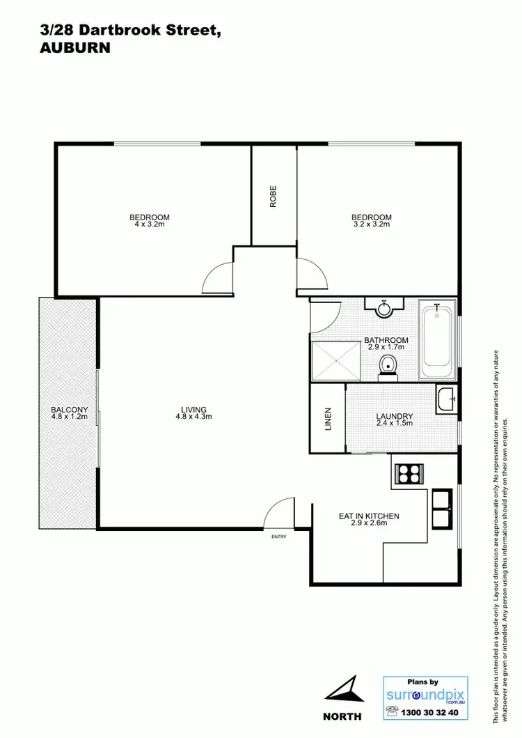 Floorplan of Homely unit listing, 3/28 Dartbrook Rd, Auburn NSW 2144