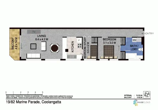 Floorplan of Homely unit listing, 19/82 Marine Parade, Coolangatta QLD 4225