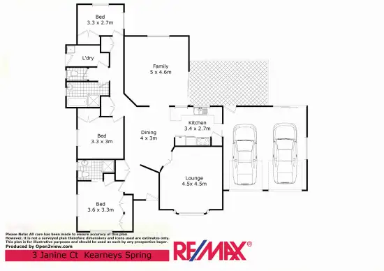 Floorplan of Homely house listing, 3 Janine Court, Kearneys Spring QLD 4350