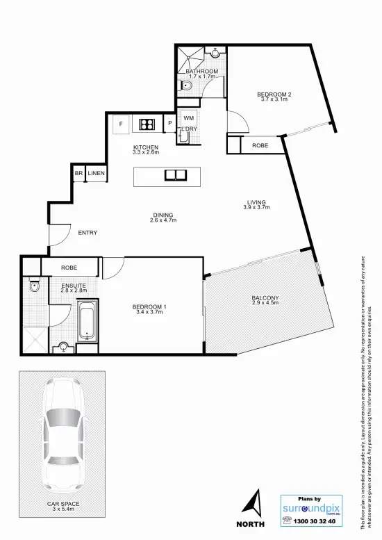 Floorplan of Homely unit listing, L3/92 Quay Street, Brisbane City QLD 4000