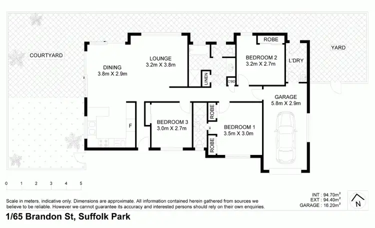 Floorplan of Homely semi-detached listing, 1/65 Brandon Street, Suffolk Park NSW 2481