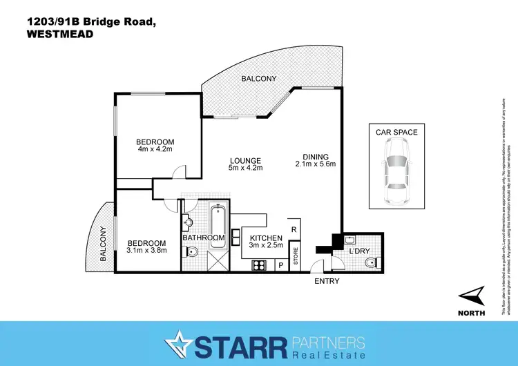Floorplan of Homely unit listing, 1203/91B Bridge Road, Westmead NSW 2145