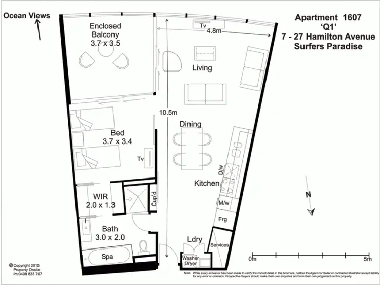 Floorplan of Homely apartment listing, 1607/9 Hamilton Ave, Surfers Paradise QLD 4217
