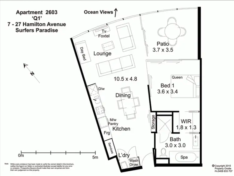 Floorplan of Homely apartment listing, 2603/9 Hamilton Ave, Surfers Paradise QLD 4217