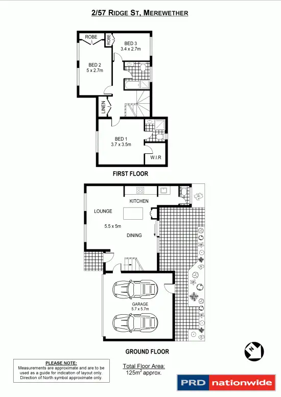 Floorplan of Homely townhouse listing, 2/57 Ridge Street, Merewether NSW 2291