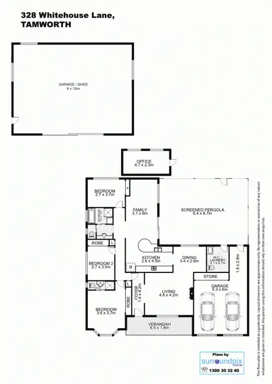 Floorplan of Homely rural property listing, 328 Whitehouse Lane, Tamworth NSW 2340