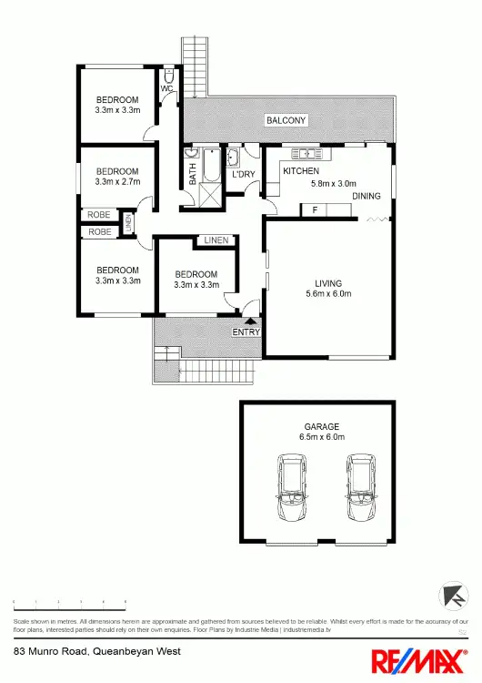 Floorplan of Homely house listing, 83 Munro Road, Queanbeyan NSW 2620