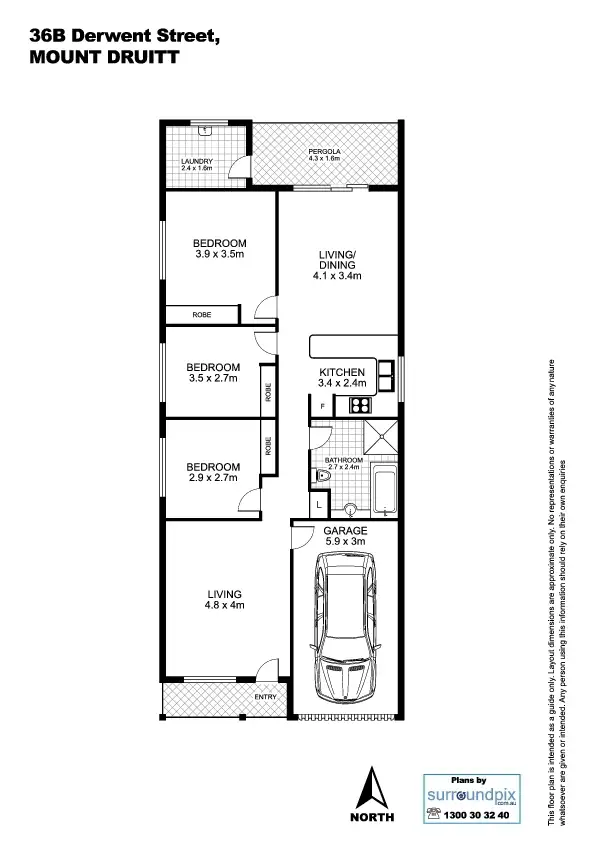 Floorplan of Homely house listing, 36B Derwent Street, Mount Druitt NSW 2770