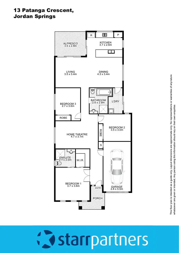 Floorplan of Homely house listing, 13 Patanga Crescent, Jordan Springs NSW 2747
