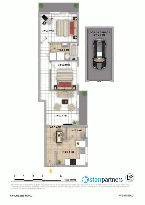 Floorplan of Homely unit listing, 6/6 Queens Road, Westmead NSW 2145