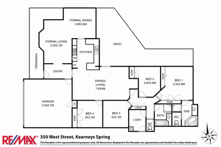 Floorplan of Homely house listing, 350 West Street, Kearneys Spring QLD 4350