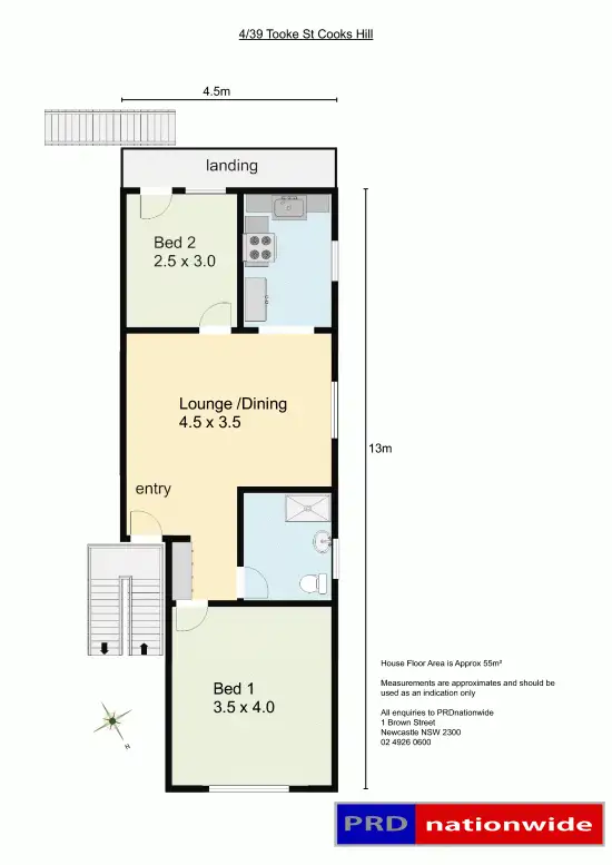 Floorplan of Homely unit listing, 4/39 Tooke Street, Cooks Hill NSW 2300