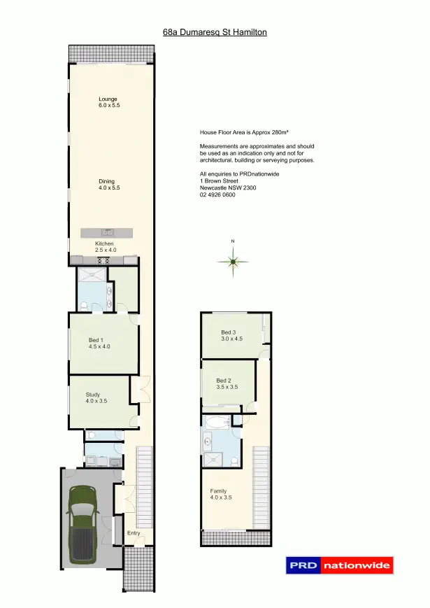 Floorplan of Homely townhouse listing, 68A Dumaresq Street (SOLD), Hamilton NSW 2303