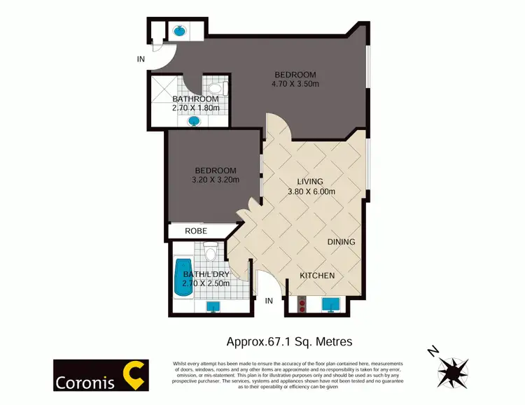 Floorplan of Homely unit listing, 1032-3/255 Ann Street, Brisbane City QLD 4000