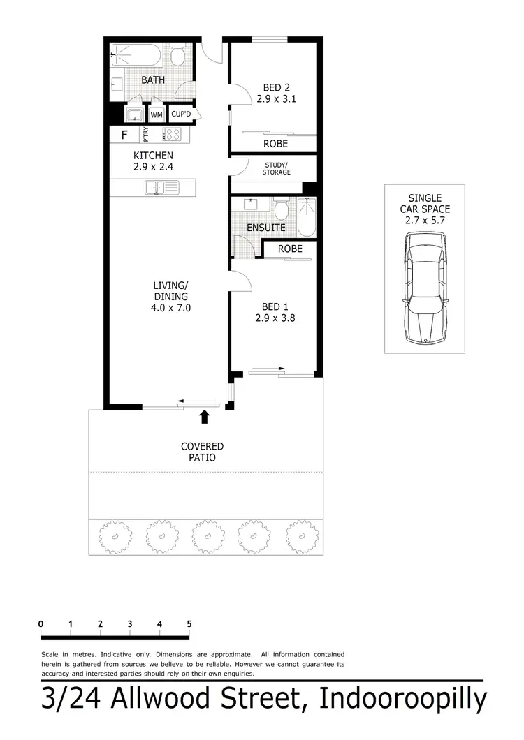 Floorplan of Homely unit listing, 3/24 Allwood Street, Indooroopilly QLD 4068