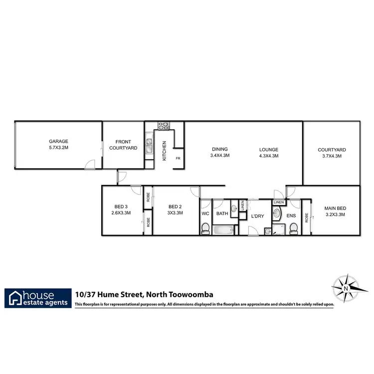 Floorplan of Homely unit listing, 10/37 Hume Street, North Toowoomba QLD 4350