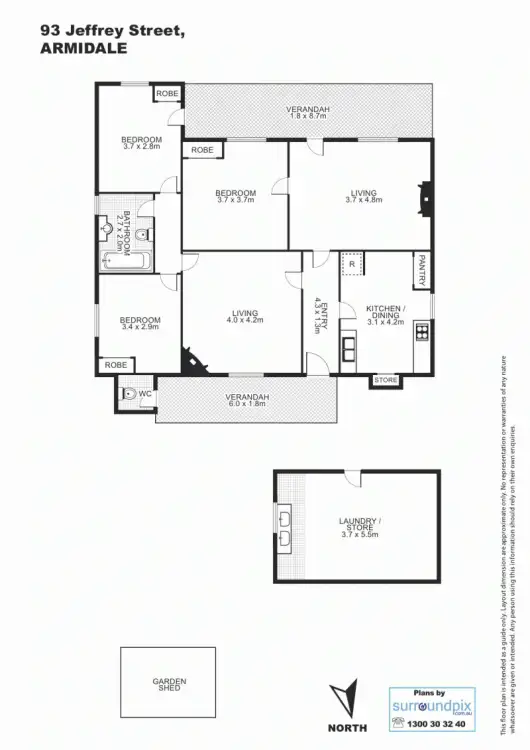Floorplan of Homely house listing, 93 Jeffrey Street, Armidale NSW 2350