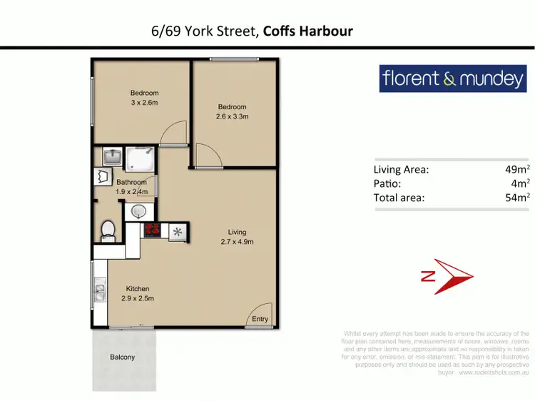 Floorplan of Homely unit listing, 6/39 York St, Coffs Harbour NSW 2450