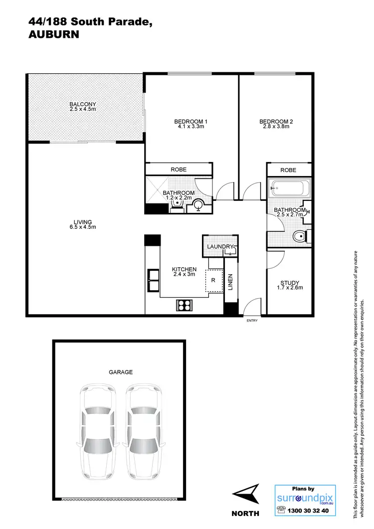 Floorplan of Homely unit listing, 44/188 South Pde, Auburn NSW 2144