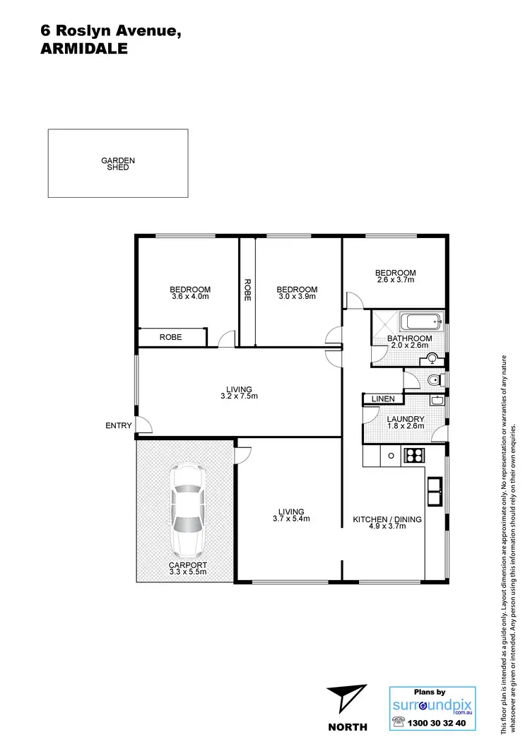 Floorplan of Homely house listing, 6. Roslyn Avenue, Armidale NSW 2350