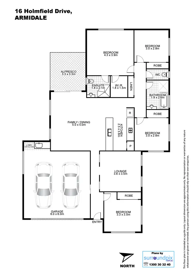 Floorplan of Homely house listing, 16 Holmfield Drive, Armidale NSW 2350