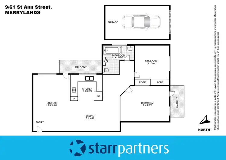 Floorplan of Homely unit listing, 9/61 St Ann Street, Merrylands NSW 2160