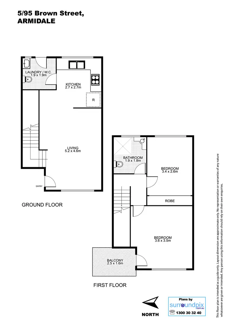 Floorplan of Homely house listing, 5/95 Brown Street, Armidale NSW 2350
