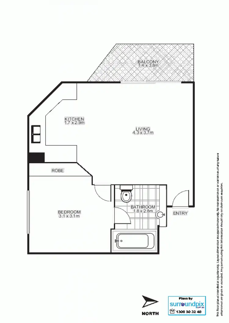 Floorplan of Homely unit listing, 160 Roma St, Brisbane City QLD 4000