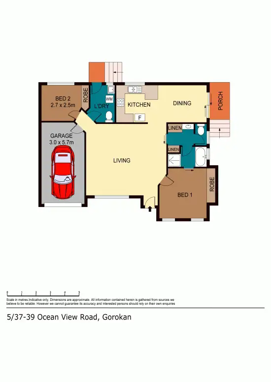 Floorplan of Homely unit listing, 5/37-39 Ocean View Road, Gorokan NSW 2263