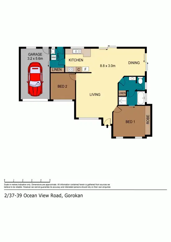 Floorplan of Homely unit listing, 2/37-39 Ocean View Road, Gorokan NSW 2263