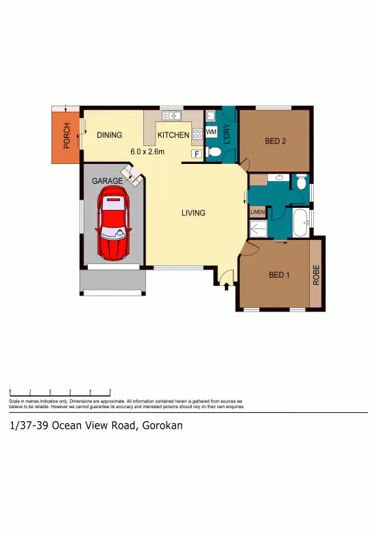 Floorplan of Homely unit listing, 1/37-39 Ocean View Road, Gorokan NSW 2263