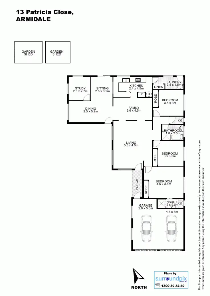 Floorplan of Homely house listing, 13 Patricia Close, Armidale NSW 2350