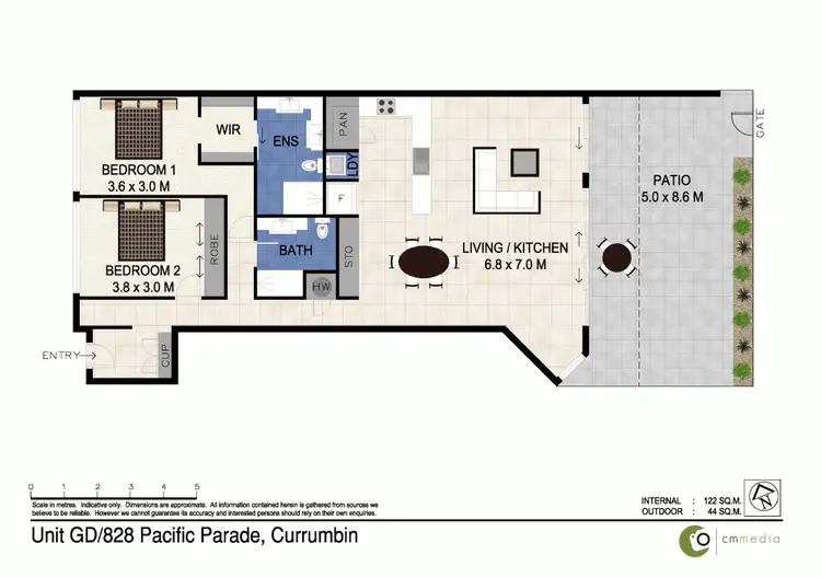 Floorplan of Homely unit listing, GD/828 ''The Rocks Resort', Pacific Parade, Currumbin QLD 4223