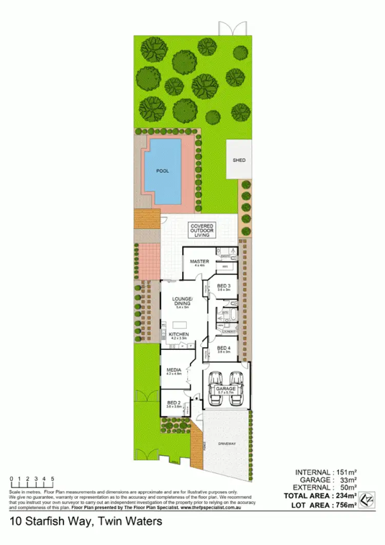 Floorplan of Homely house listing, 10 Starfish Way, Twin Waters QLD 4564
